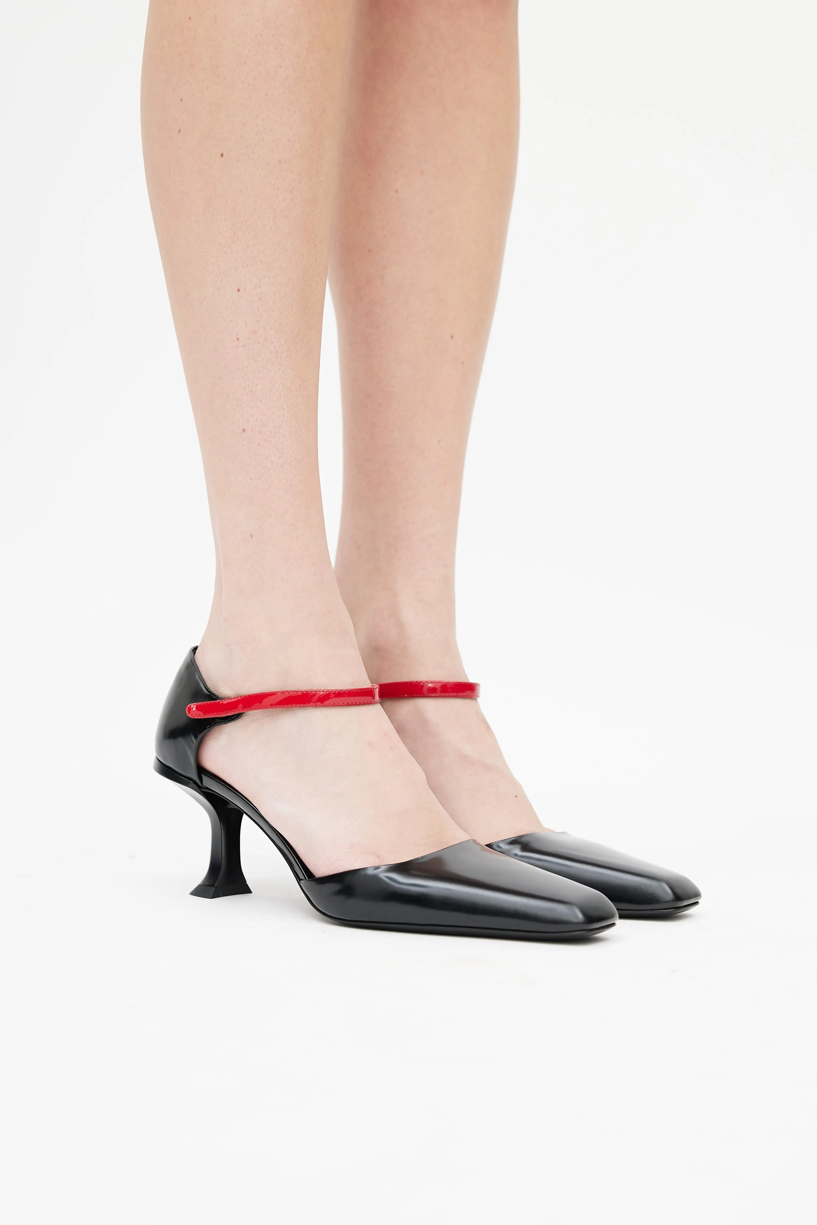 Black & Red Patent Mary Jane Pump