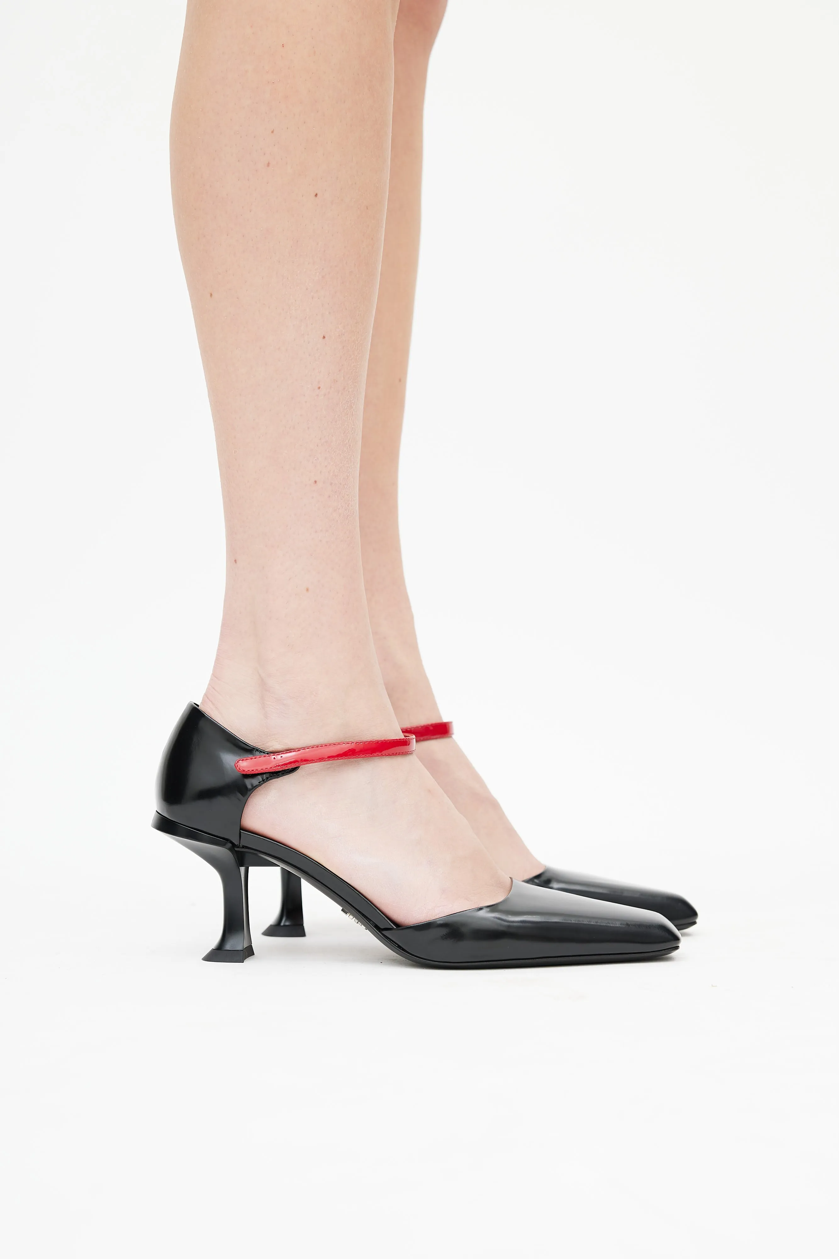 Black & Red Patent Mary Jane Pump