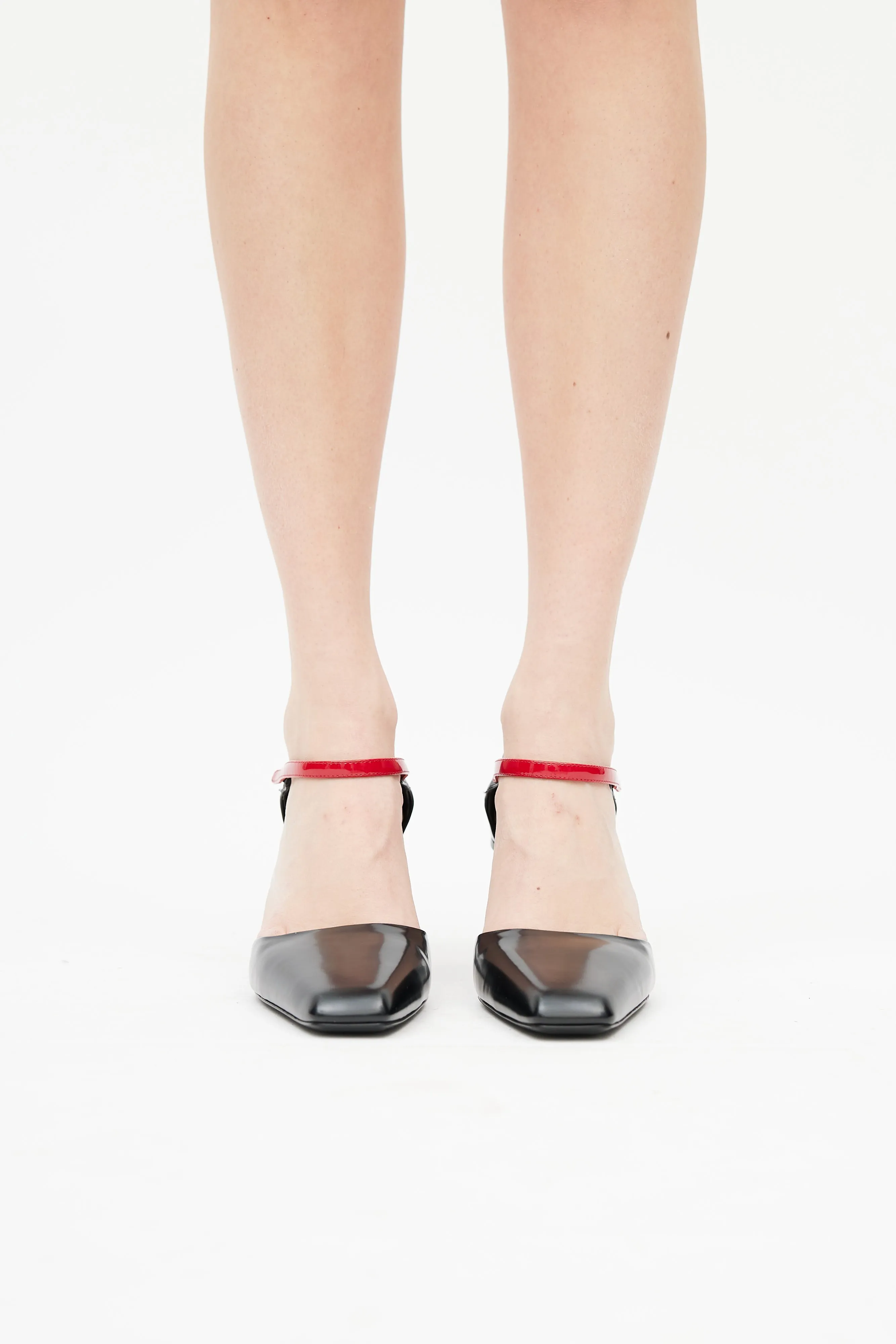 Black & Red Patent Mary Jane Pump