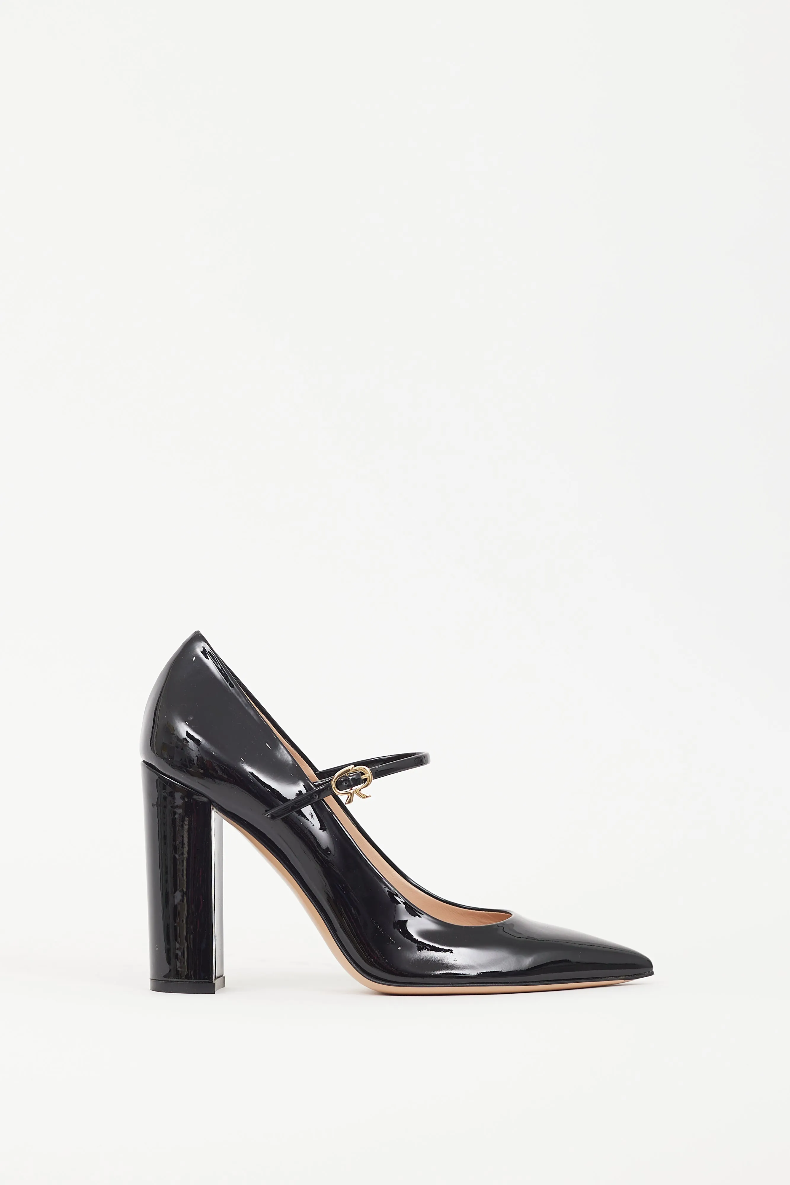 Black Patent Ribbon Mary Jane 110mm Pump