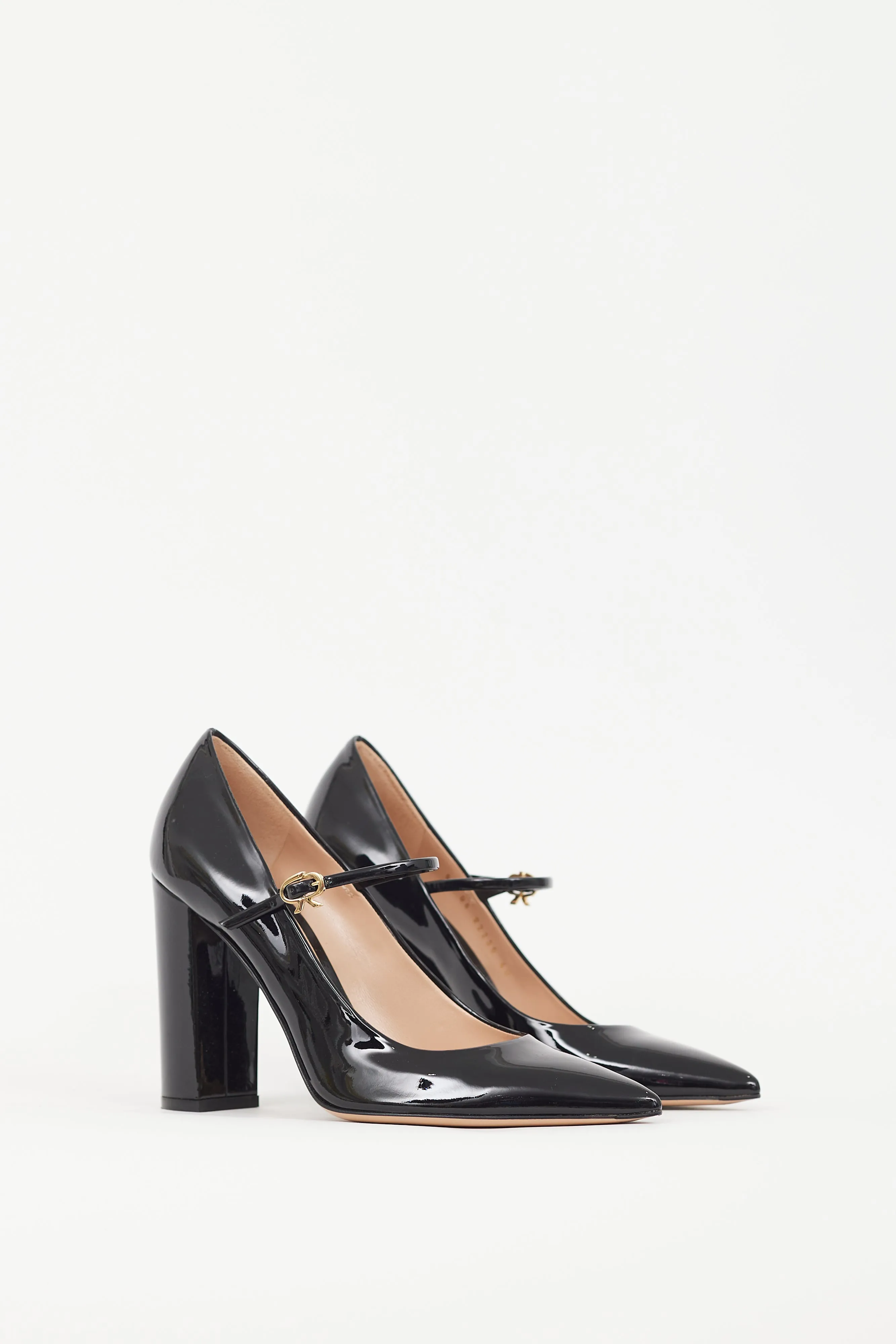 Black Patent Ribbon Mary Jane 110mm Pump