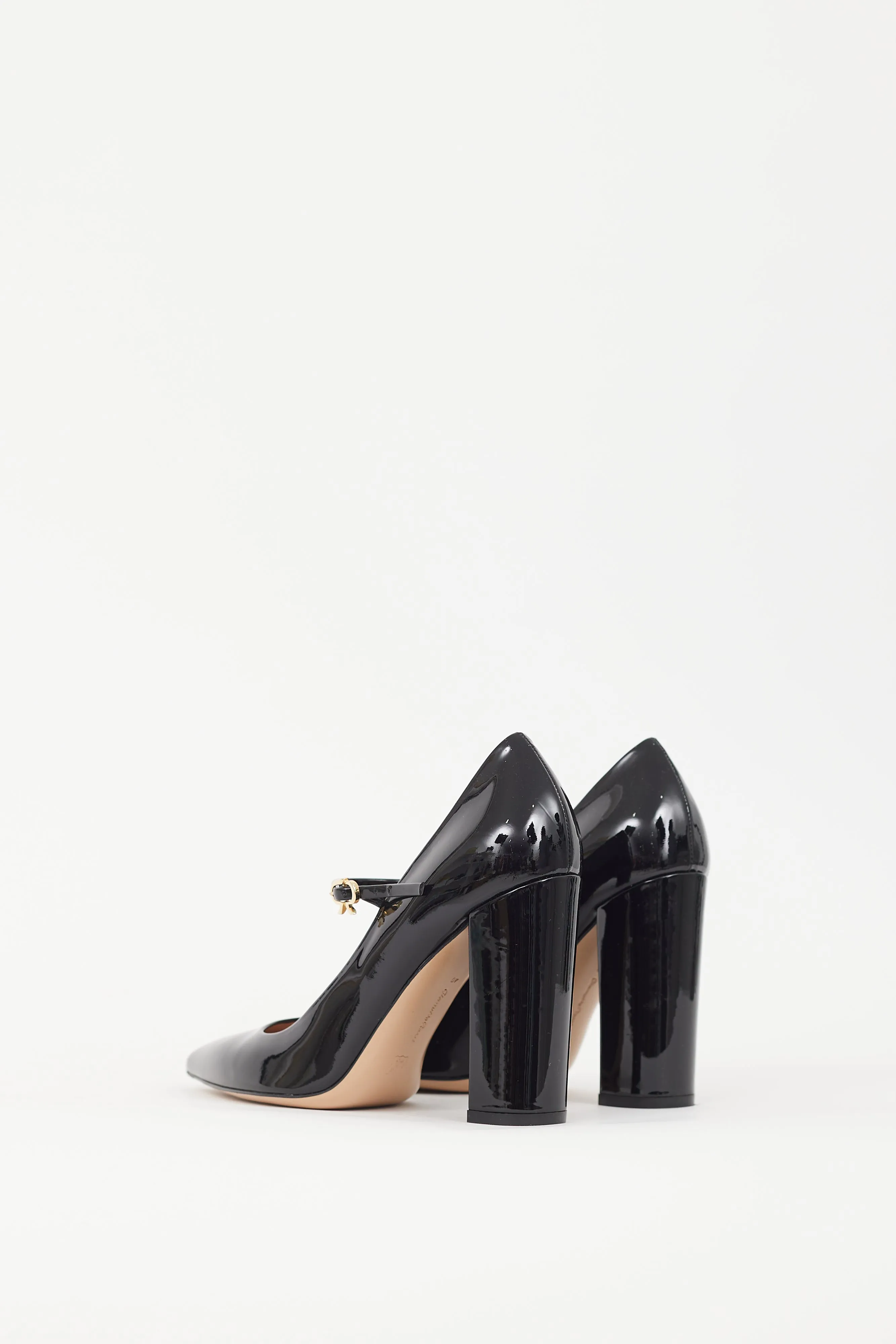 Black Patent Ribbon Mary Jane 110mm Pump