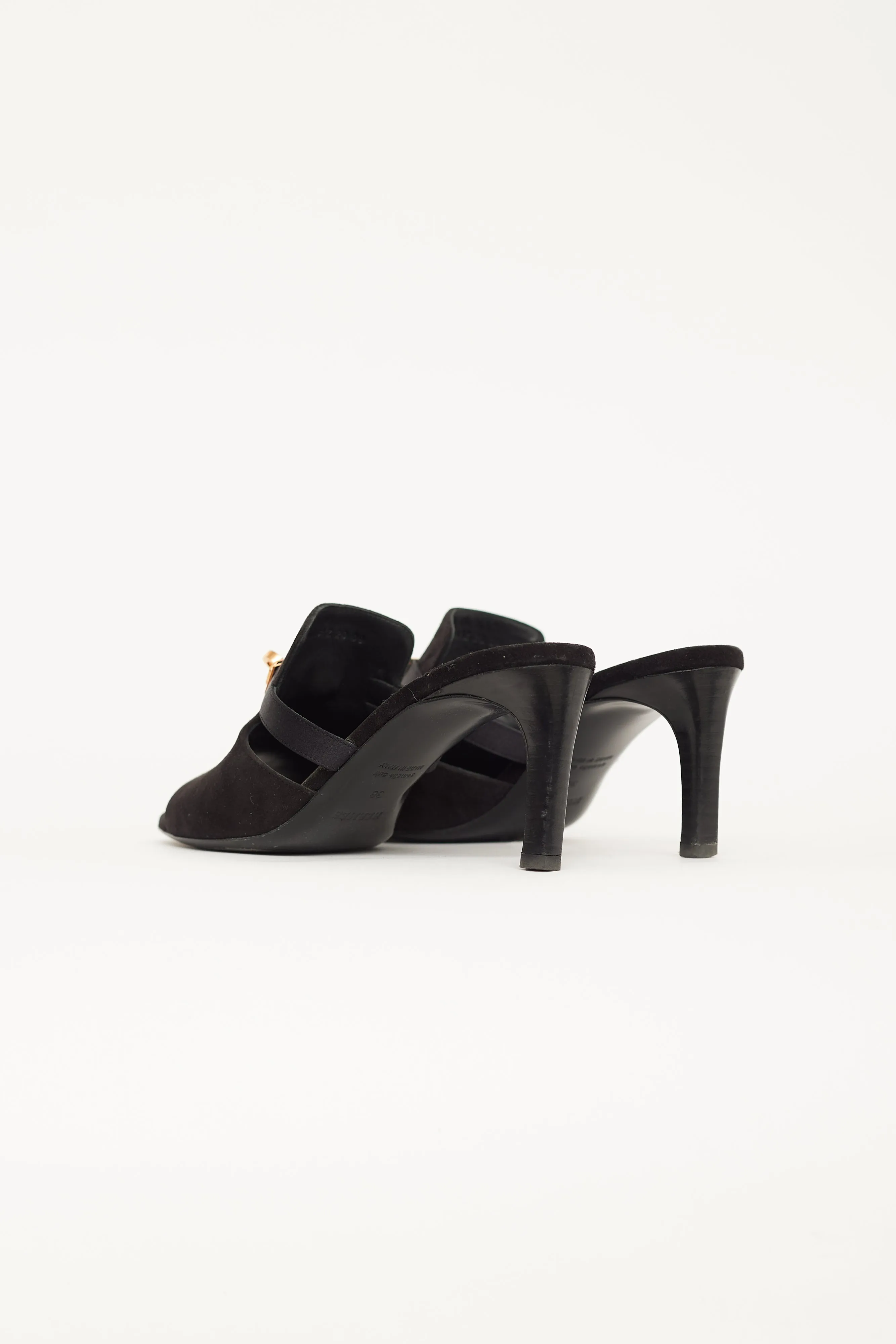 Black Suede Candy Mule