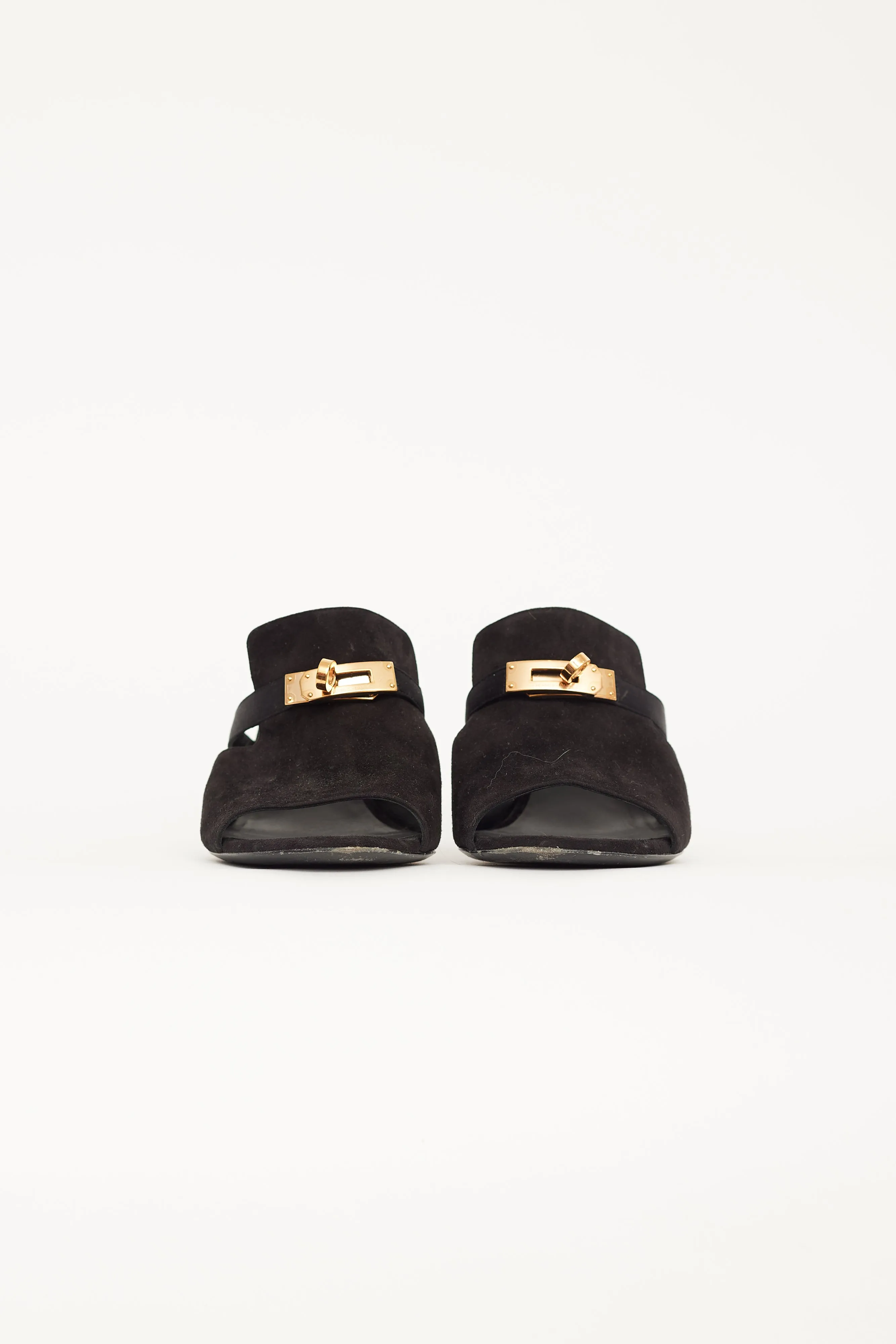 Black Suede Candy Mule