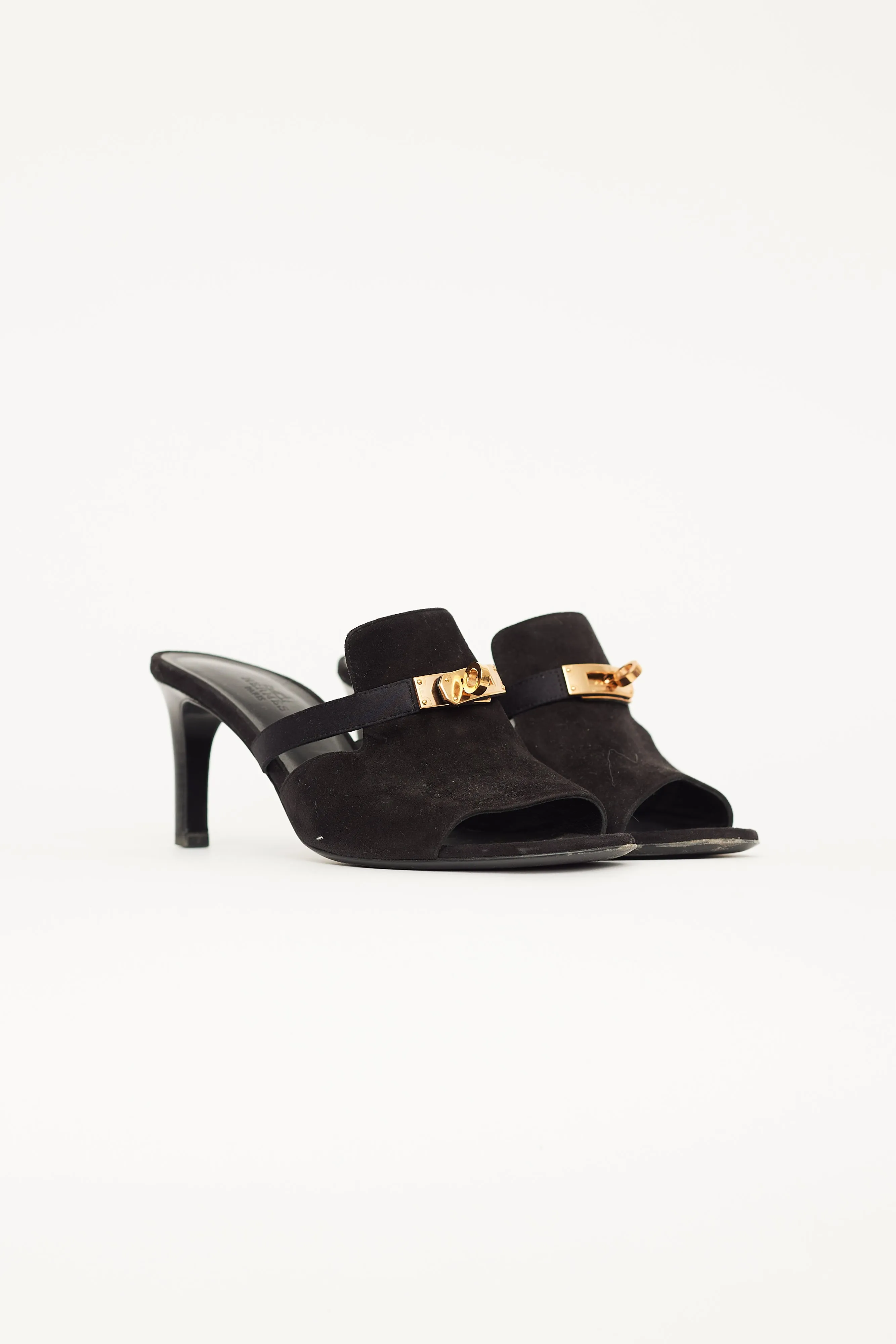 Black Suede Candy Mule
