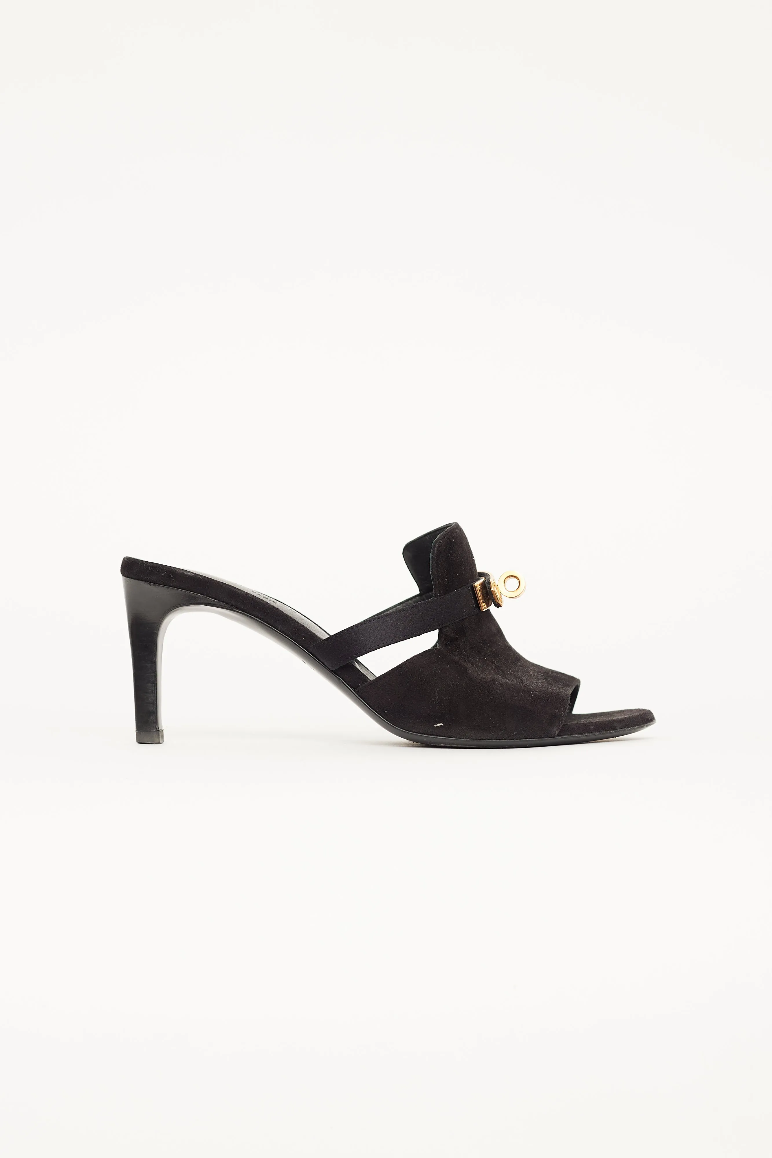 Black Suede Candy Mule