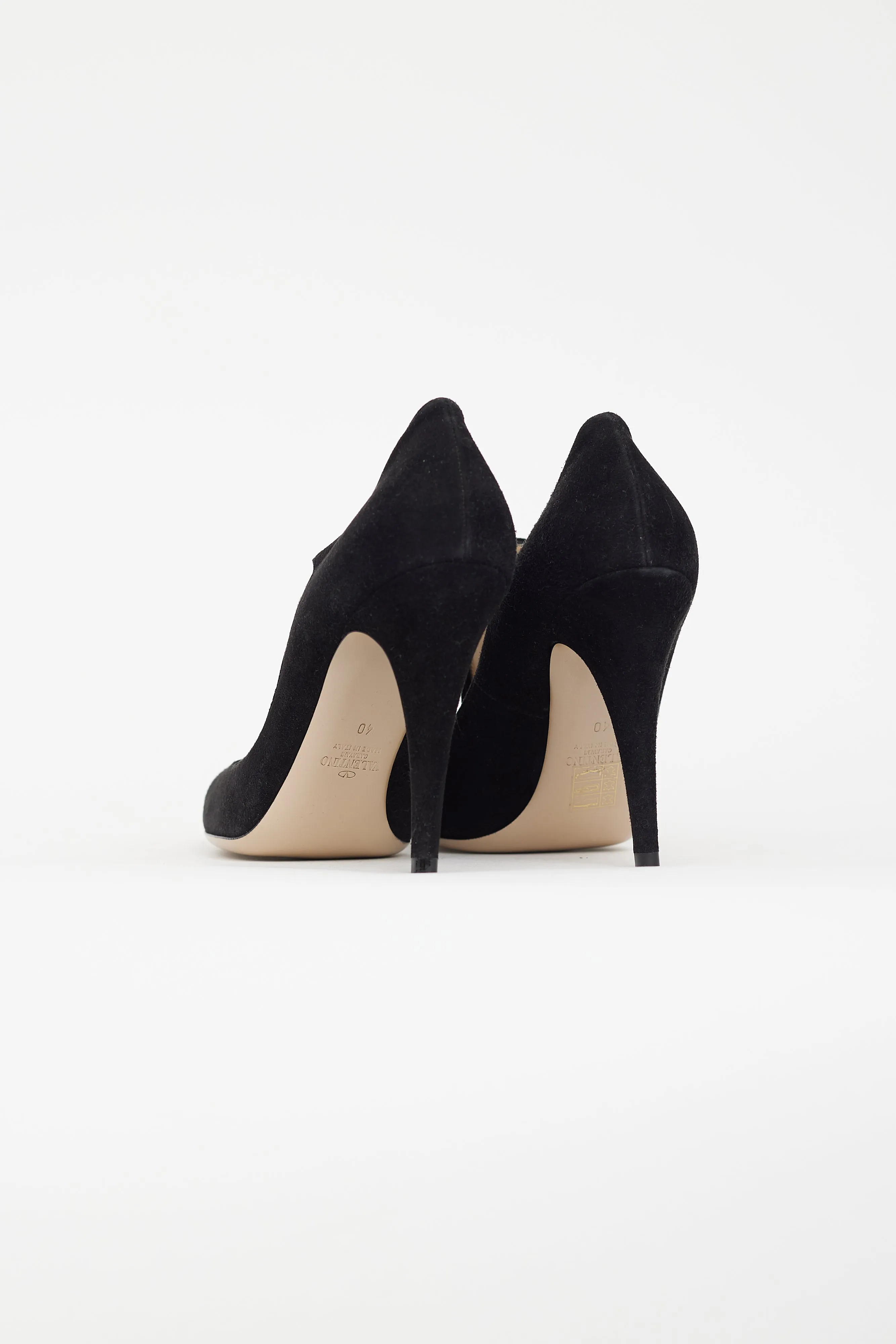 Black Suede Embellished Mary Jane Pump