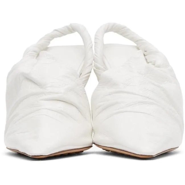 Bottega Veneta White 'The Point' Mules