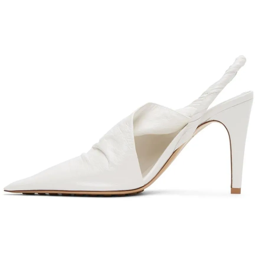 Bottega Veneta White 'The Point' Mules