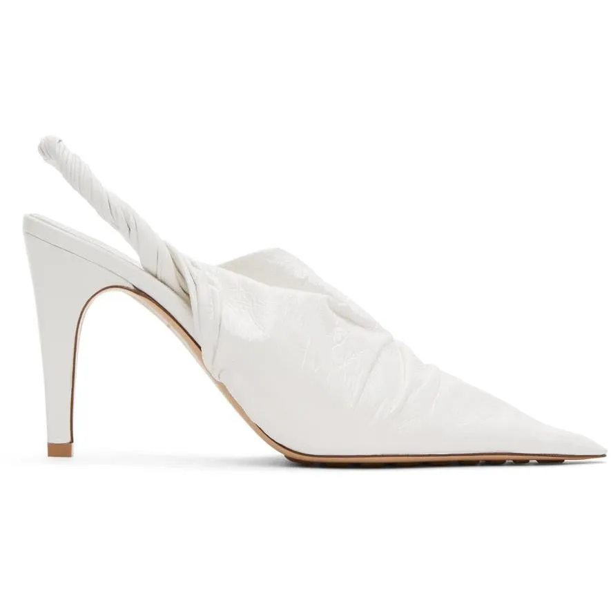 Bottega Veneta White 'The Point' Mules