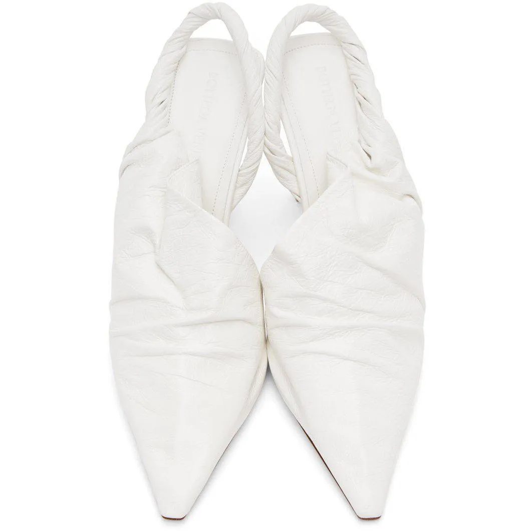 Bottega Veneta White 'The Point' Mules
