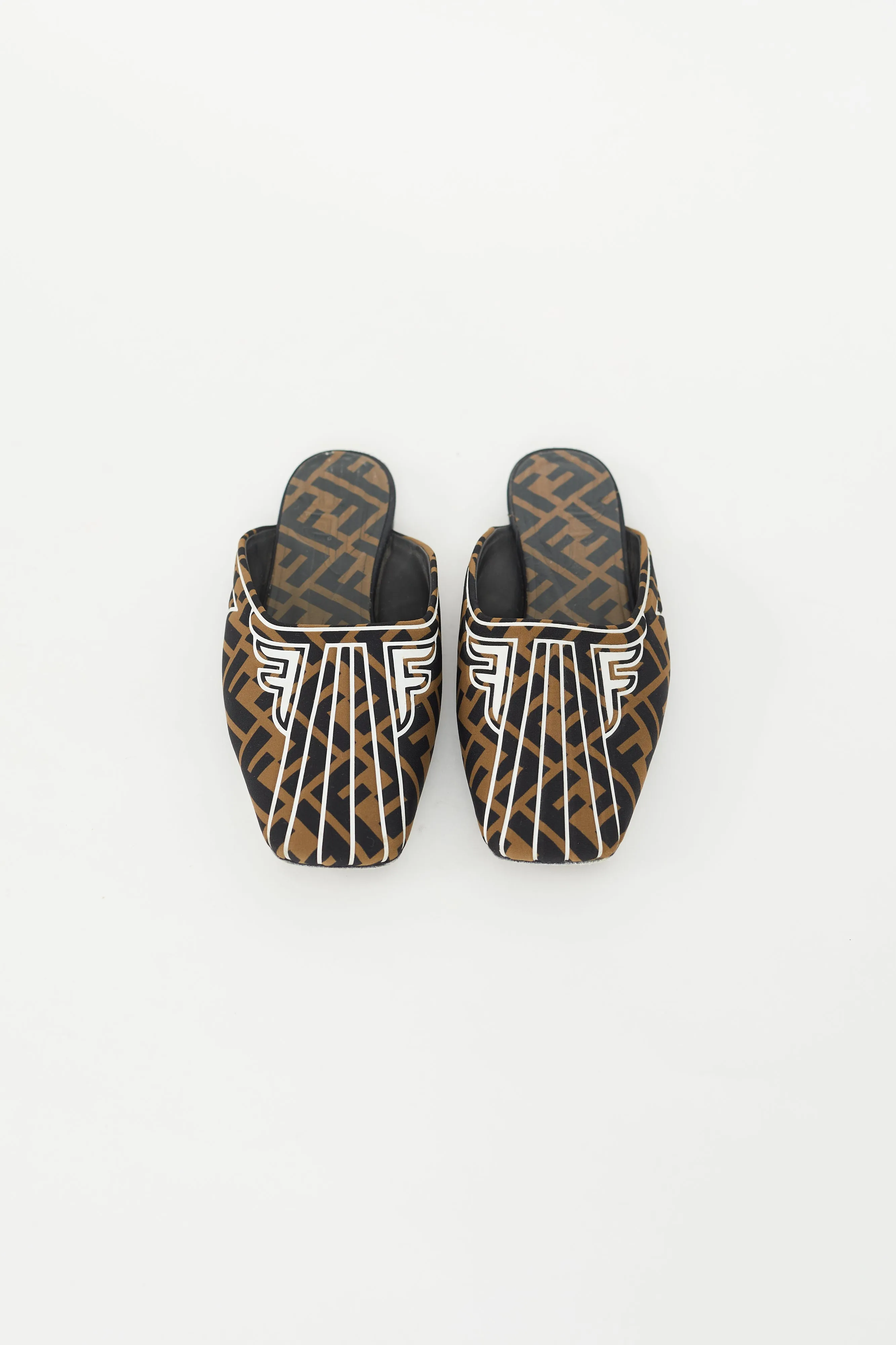 Brown & Black Satin FF Freedom Flat Mule
