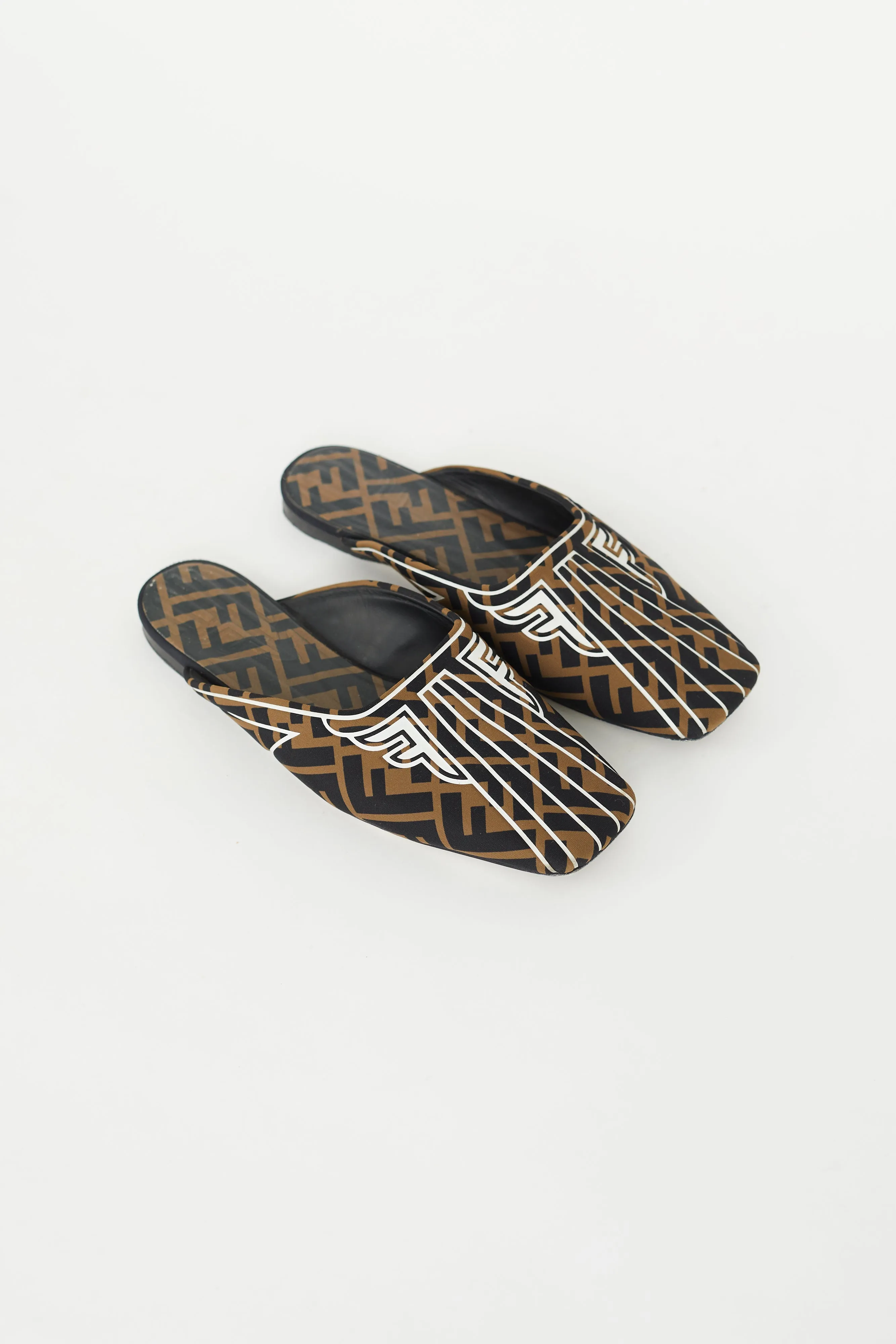 Brown & Black Satin FF Freedom Flat Mule