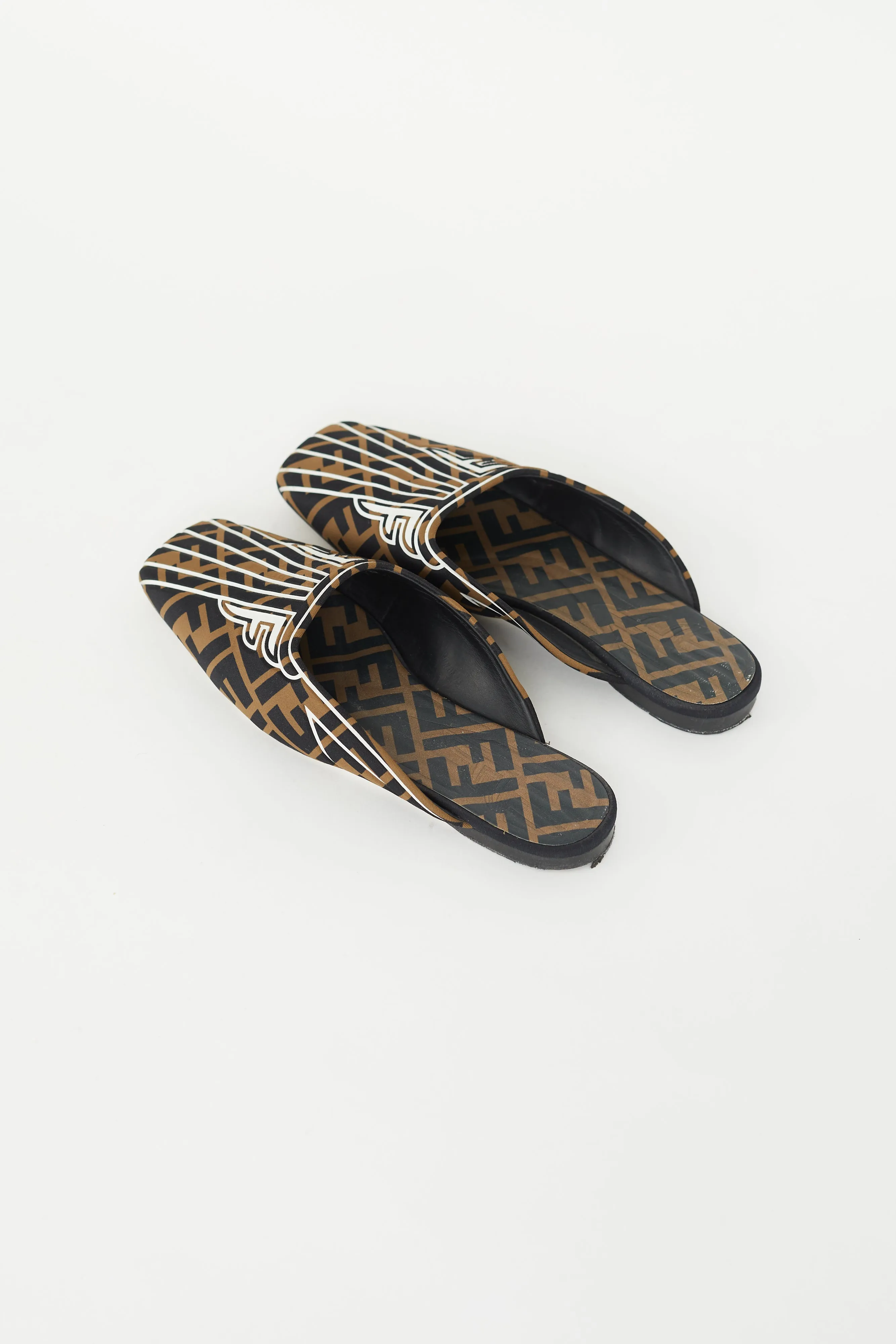 Brown & Black Satin FF Freedom Flat Mule