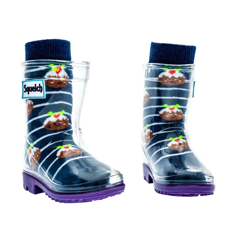 Christmas Pudding Tot Welly Socks