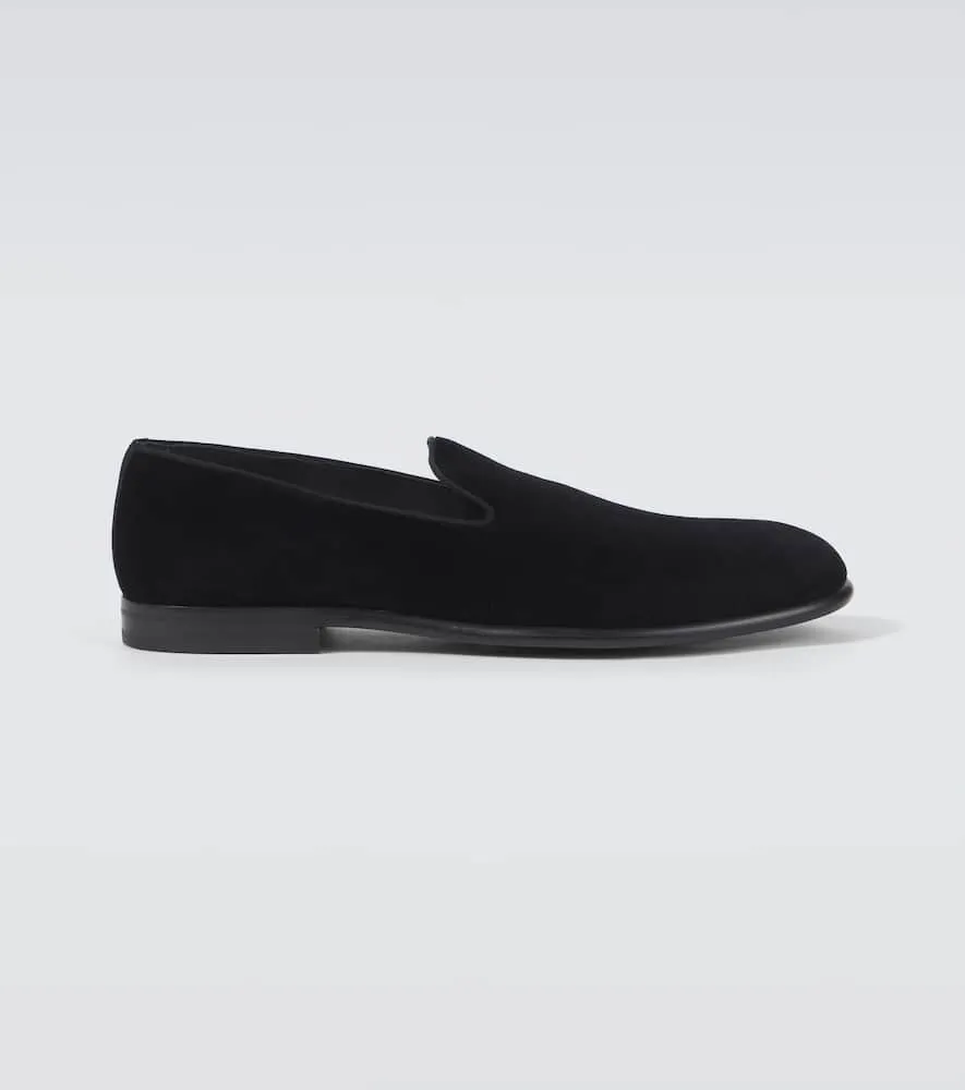 Dolce&Gabbana Milano leather-trimmed velvet loafers