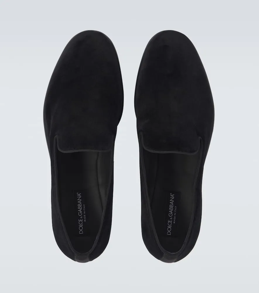 Dolce&Gabbana Milano leather-trimmed velvet loafers