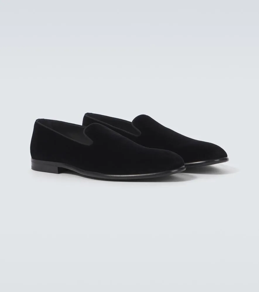 Dolce&Gabbana Milano leather-trimmed velvet loafers
