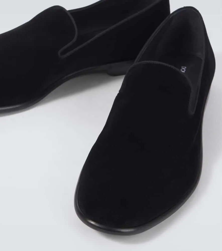 Dolce&Gabbana Milano leather-trimmed velvet loafers