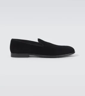 Dolce&Gabbana Milano leather-trimmed velvet loafers