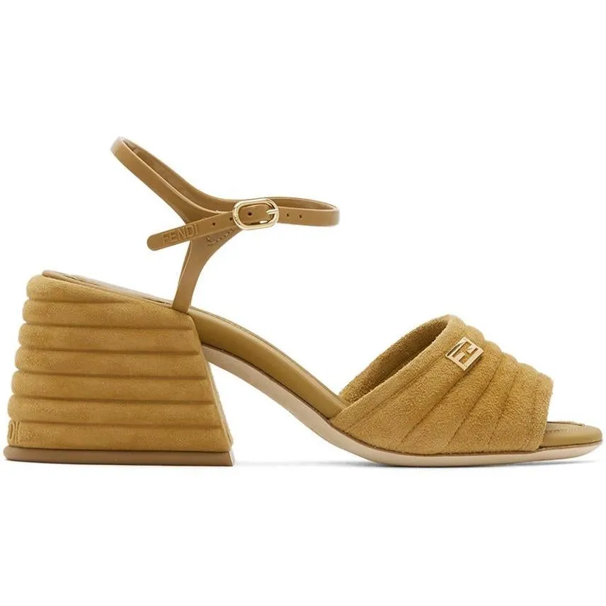 Fendi Brown Suede Slingback Heels