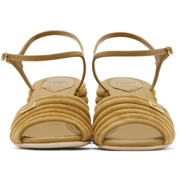 Fendi Brown Suede Slingback Heels