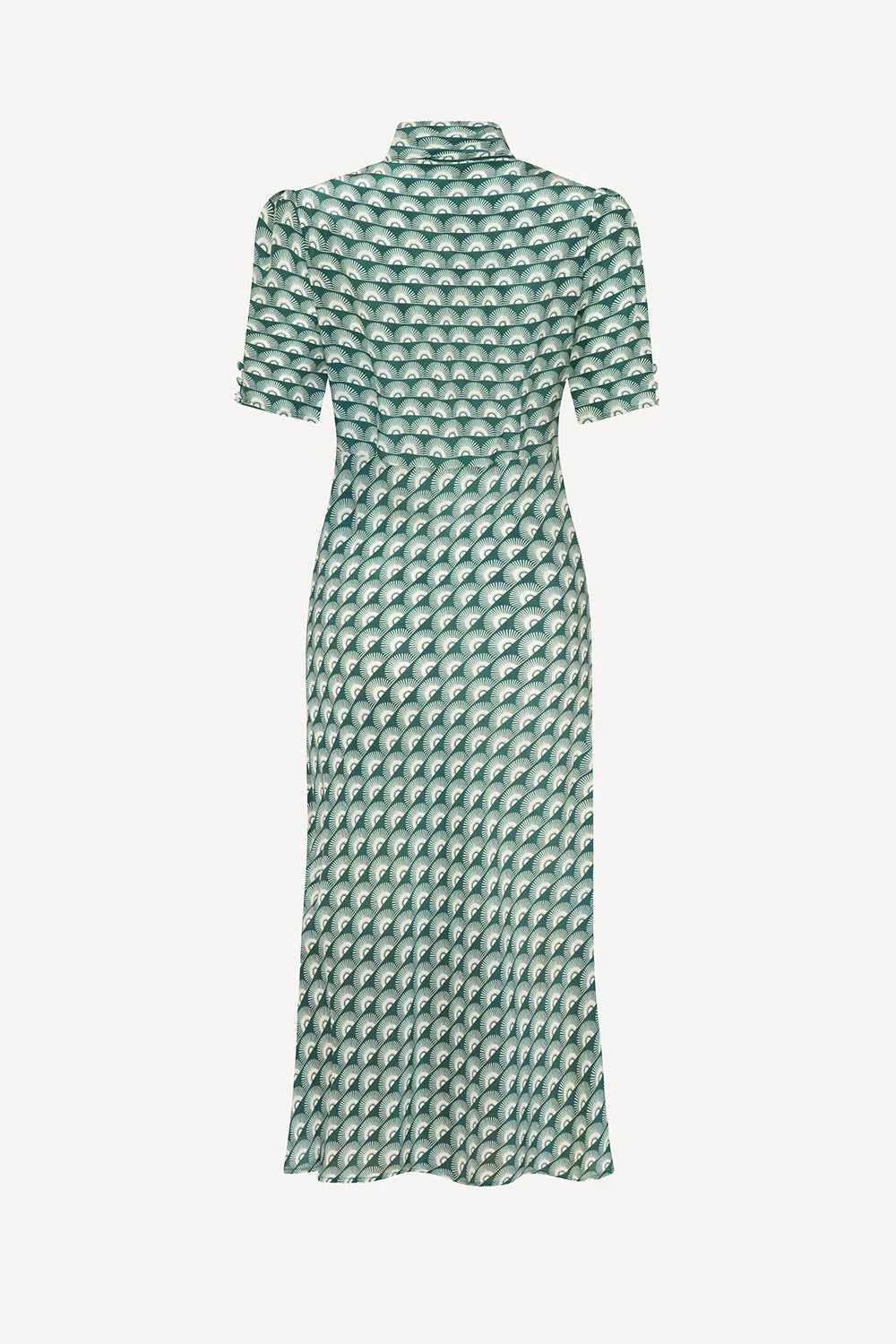 Mabel dress in teal rainbow sun print