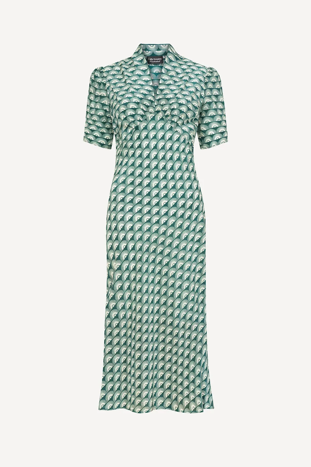 Mabel dress in teal rainbow sun print