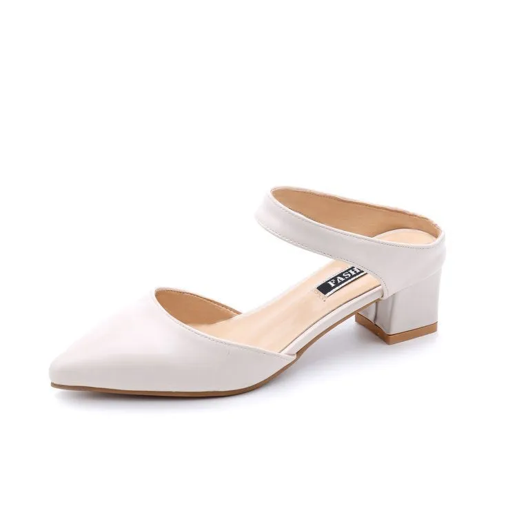 Nude Strappy Block Heels Spring/Summer Sandals for Women