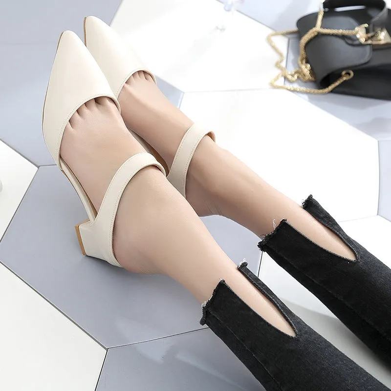 Nude Strappy Block Heels Spring/Summer Sandals for Women