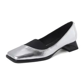 Silver Block Heels - Zoya