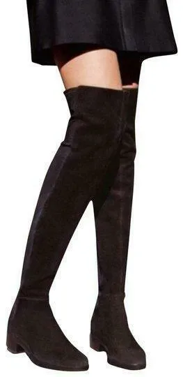 Tory Burch Women's Caitlin Burgundy Suede OTK Over the Knee Fashion Boots 7